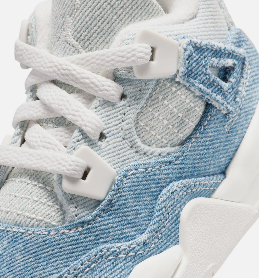 Air Jordan 4 Retro Worn Blue Infant/Toddler Sneakers